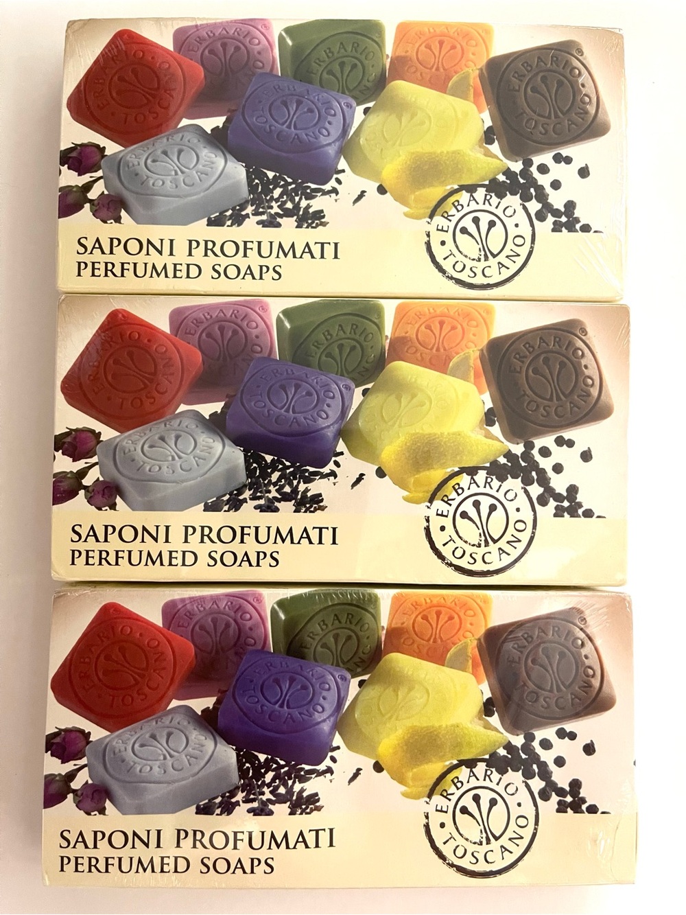 NWT Lot of 3 Erbario Toscano Saponi Profumati Perfumed Soap Sets Italy